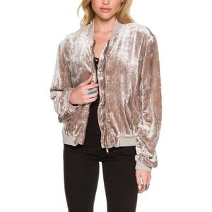 Free People Velvet Bomber Jacket